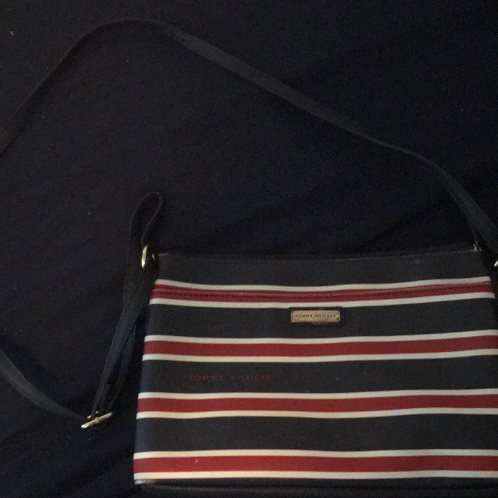 Tommy blue red and white striped bag!